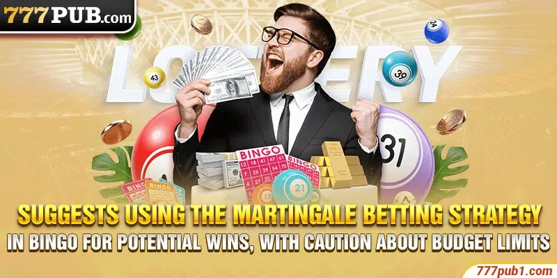 Suggests using the Martingale betting strategy in Bingo for potential wins, with caution about budget limits